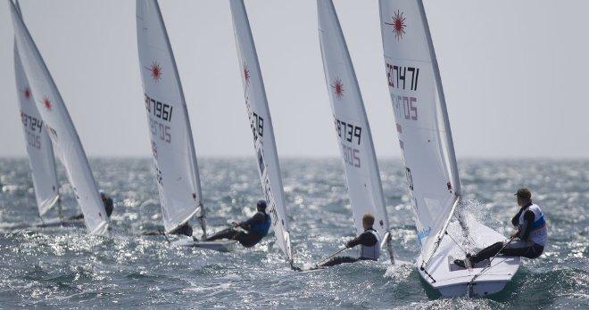 Men's One Person Dinghy (Laser) Fleet, on day four - 2015 ISAF Sailing WC Weymouth and Portland © onEdition http://www.onEdition.com